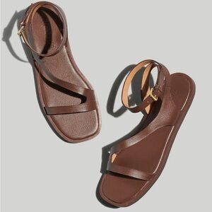 Madewell The Mabel Asymmetric Strap Sandal in Apple Butter (Brown)